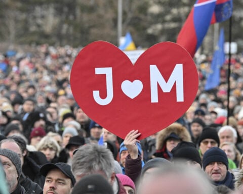 Thousands rally in Slovakia to mark the 2018 slayings of an investigative journalist and his fiancee