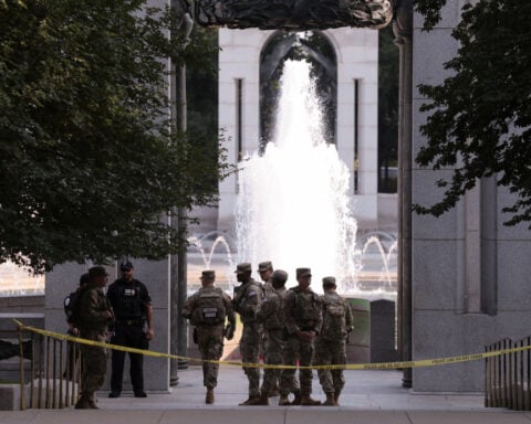 World War Two memorial in Washington vandalized with bubbles and graffiti
