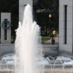 Woman charged over vandalism of Washington's World War Two memorial
