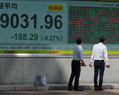 Global shares slip as worries about rising oil prices offset boost from strong earnings