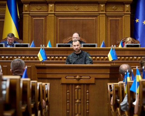 New Ukrainian defence minister takes office as ousted predecessor calls for wartime elections