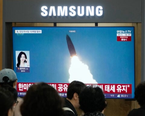 North Korea fires barrage of missiles toward the sea after dismissing overture from Trump