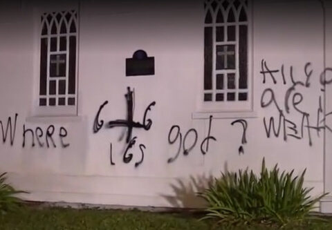 'I'm sickened': Lantana church and police memorial vandalized