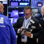 Wall St hits two-week lows as rising bond yields, Walmart results drag