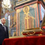 Putin visits newly unearthed remains of medieval Russian prince