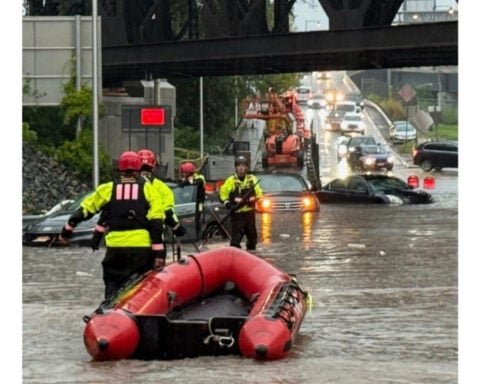 Storms and possible tornadoes pummel the Northeast US, flooding roads and damaging beaches