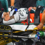 Eagles' Ja’Quinden Jackson has movement after being taken off in ambulance following injury
