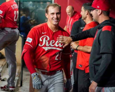 Reds' Bleday hits for cycle in 1st 4 at-bats against Diamondbacks