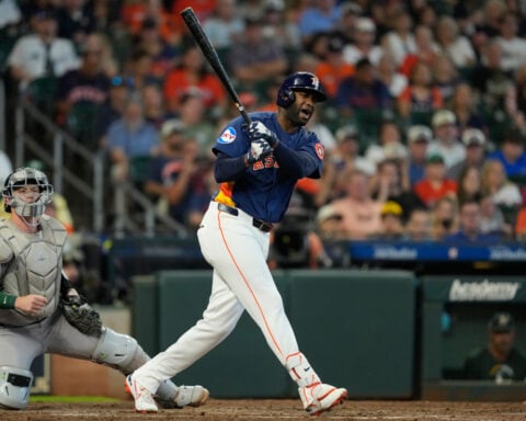 Yordan Alvarez's Triple Crown bid will have to survive a major challenge from the AL East