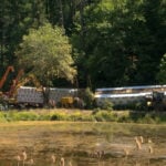 Derailed train ends up on one resident's front yard