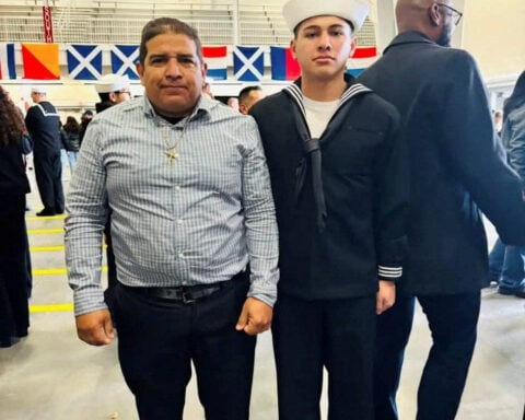 Father of sailor aboard US aircraft carrier freed from immigration detention