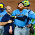Brewers starter Dustin May hit by line drive and leaves game after 1 pitch against Mets