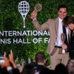 Roger Federer brought to tears during his induction into International Tennis Hall of Fame