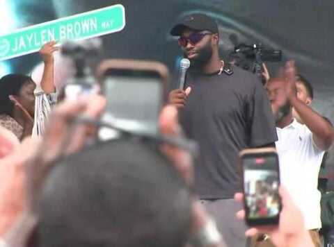 Jaylen Brown holds block party to say farewell: "Boston, I love you"