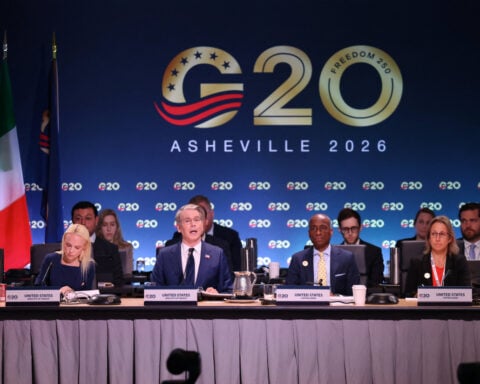 G20 finance chiefs except China back action on distorted trade