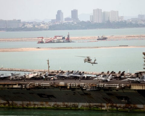 The USS Abraham Lincoln arrives in Thailand following its Middle East deployment