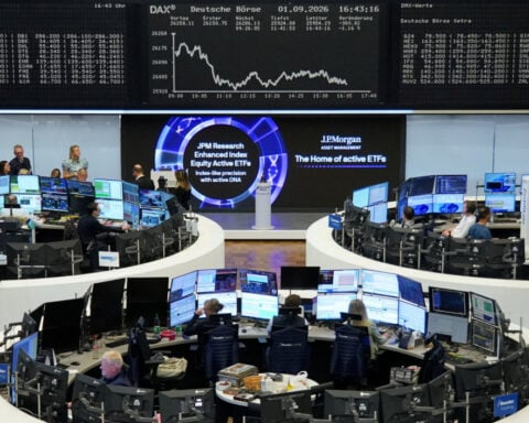 Stocks climb and US yields ease; yen jumps against dollar