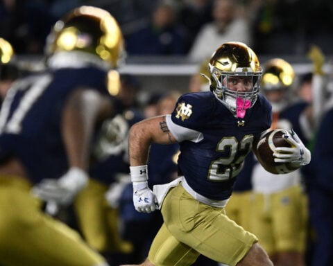 RB Aneyas Williams ready to make long-awaited 1st college start as No. 4 Notre Dame faces Wisconsin