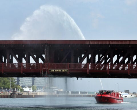 Chicago River bridge gets stuck after lifting for boat to pass