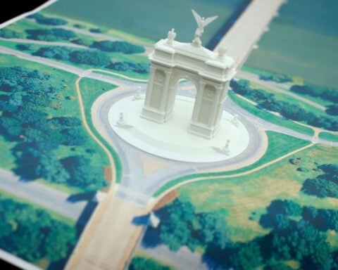 Trump administration plows ahead with groundbreaking for the president’s ‘triumphal arch’