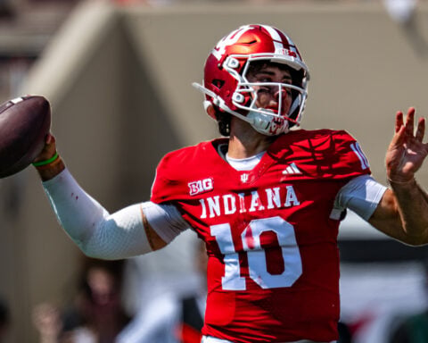 Josh Hoover shined in his Hoosiers debut, and he made it look gritty with a busted nose