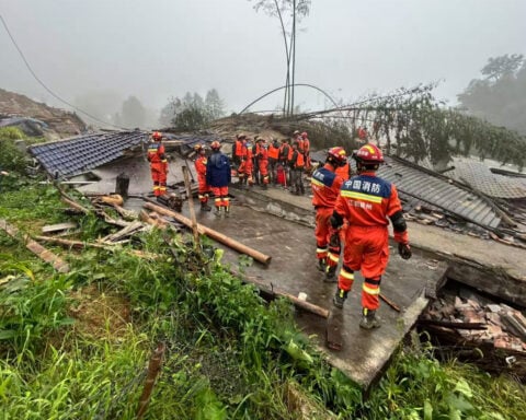Mudslide kills 2 and leaves 10 missing in China after heavy rain from Typhoon Saudel