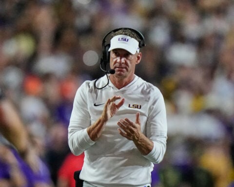 Lane Kiffin's debut at LSU delayed by lightning as Tigers move ahead without NFL signees