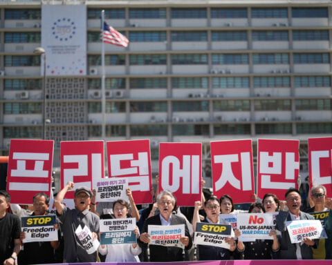 North Korea adds second destroyer as US, South Korea and Japan hold military exercise