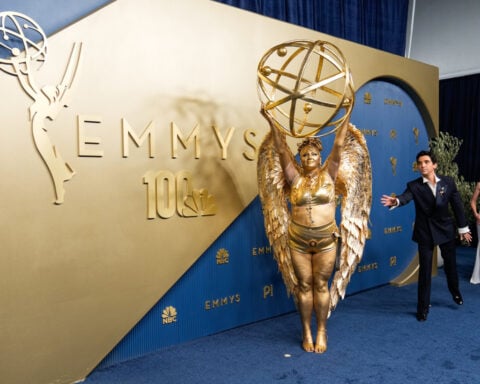 Emmy Awards highlights: A jammed lobby and an actor dressed as, yes, an Emmy