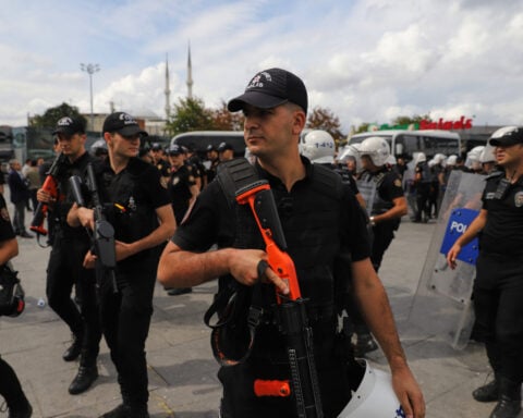 Police detain dozens at an Istanbul courthouse protest over LGBTQ+ crackdown