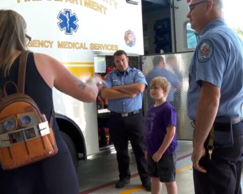 7-year-old boy reunites with first responders who saved his life