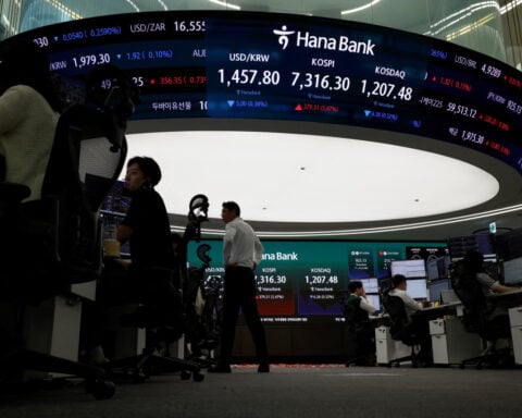 Asian markets make shaky gains ahead of Fed decision, oil slips