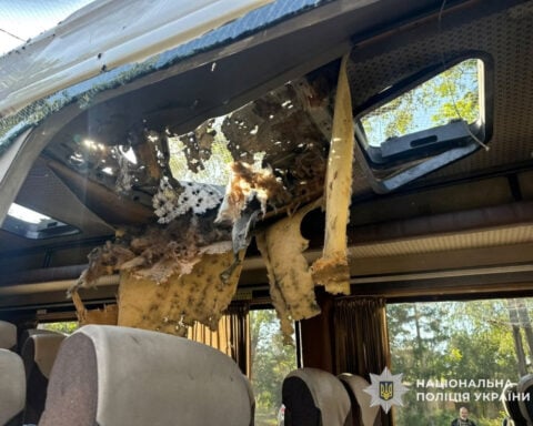 Russian drones hit Ukrainian bus and train, killing five, officials say