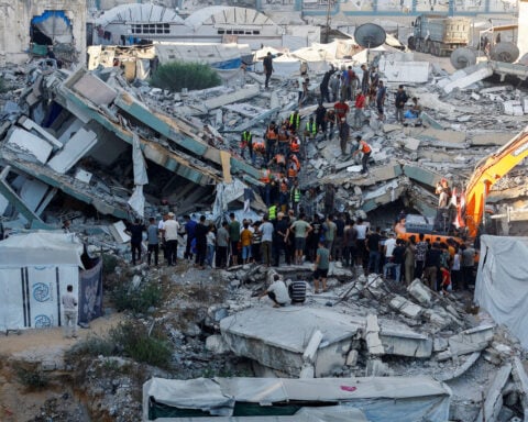 Rescue efforts end after 21 die in collapse of bomb-damaged building in Gaza; 45 saved from rubble