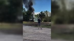 Pilot ejects before F-16 fighter jet crashes during training