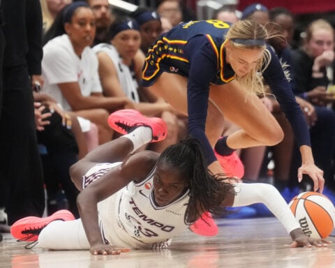 Kelsey Mitchell scores 33 points to set WNBA season mark as Fever beat Tempo 103-85