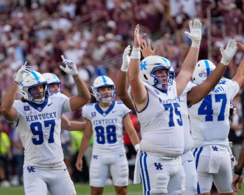 Kentucky stuns No. 9 Texas A&M 31-21 in coach Will Stein's first road game