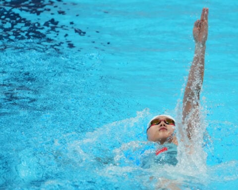Chinese 13-year-old Yu Zidi wins her third swimming gold medal at the Asian Games