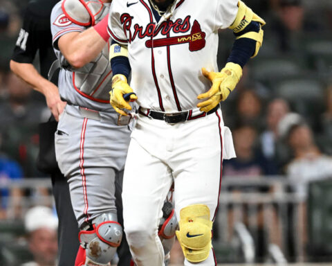 Braves' star Acuña day-to-day after fouling ball off left leg