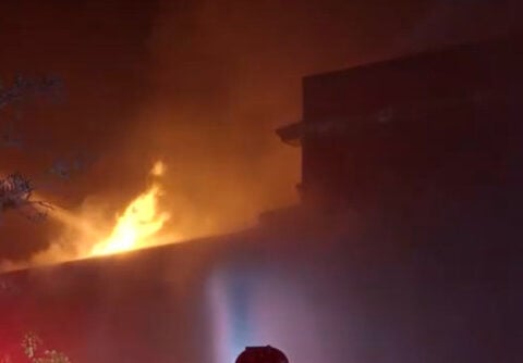Fall River firefighters battling blaze that tore through 3 buildings