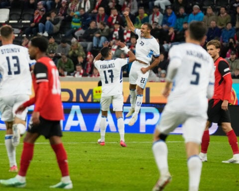 Israel player Sayed Abu Farchi sent off for goal celebration in Nations League