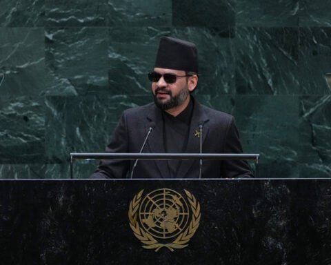 Nepal's leader, at UN, says recent floods serve as a 'warning to the world' about climate change