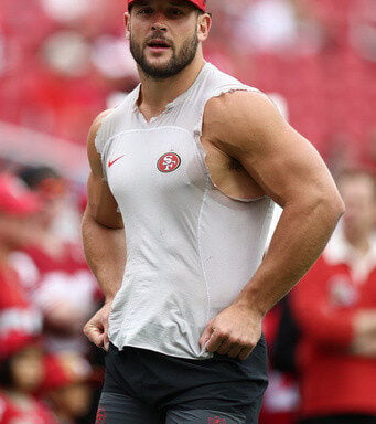 49ers star pass rusher Nick Bosa will miss a few games after hurting his calf