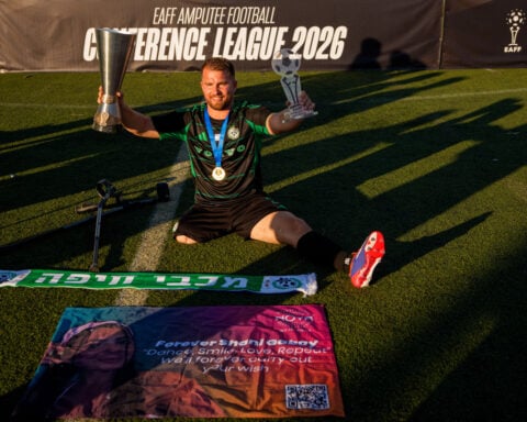 A new European soccer league for amputee players kicked off in Romania’s capital