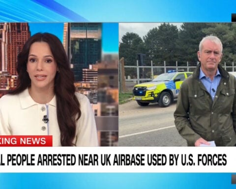 British police arrest several people on suspicion of explosive offenses near air base used by US forces