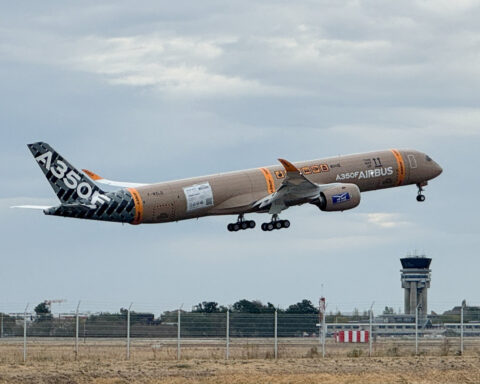 Airbus flies A350F freighter in challenge to Boeing