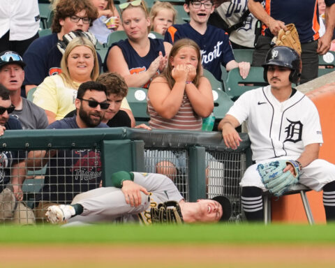 A's player Zack Gelof sues Tigers for damages after right knee slammed into Comerica Park fence