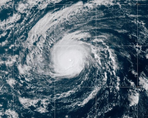 Nolo becomes a Category 3 Hurricane in the remote Pacific Ocean