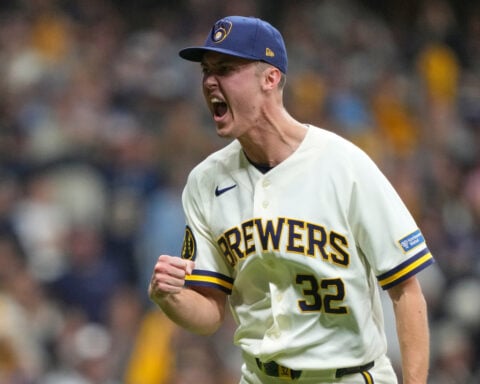 Misiorowski lasts just 4 innings in NLDS opener before bullpen leads Brewers to 3-2 win over Padres