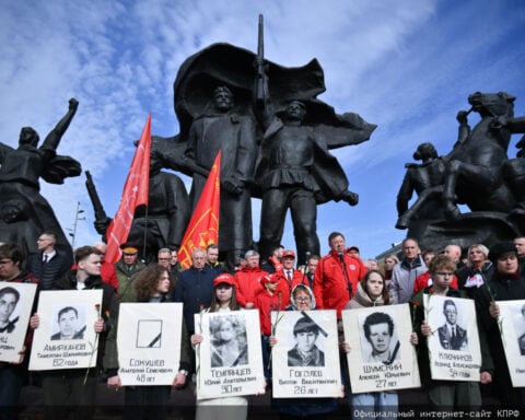 Dozens detained at a rally in Moscow held by Kremlin-friendly Communist Party, party says